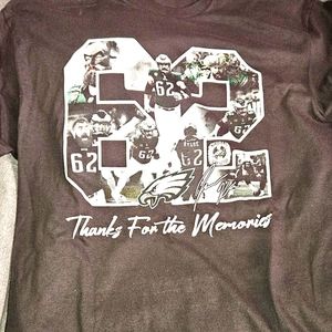 Philadelphia Eagles Retired Jason Kelce Ball Park Tee Shirt. 1 of a Kind